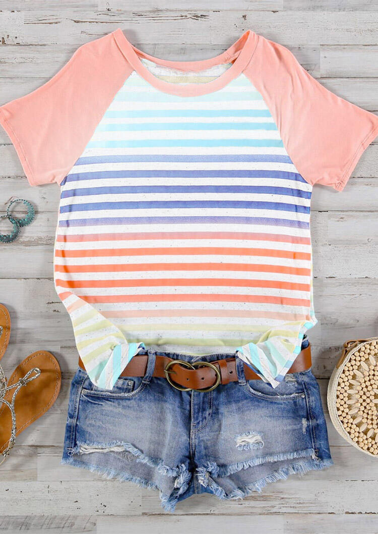 Tees T-shirts Presale - Colorful Striped Raglan Sleeve T-Shirt Tee. Size: S,M,,XL, Multicolor
Tees T-shirts Presale - Colorful Striped Raglan Sleeve T-Shirt Tee. Size: S,M,,XL, Multicolor