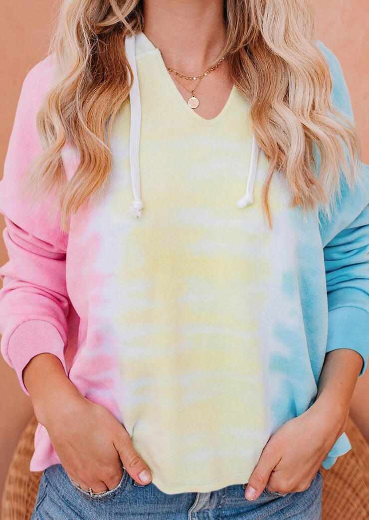 Hoodies Tie Dye Gradient Drawstring Hoodie without Necklace in Multicolor. Size
Hoodies Tie Dye Gradient Drawstring Hoodie without Necklace in Multicolor. Size