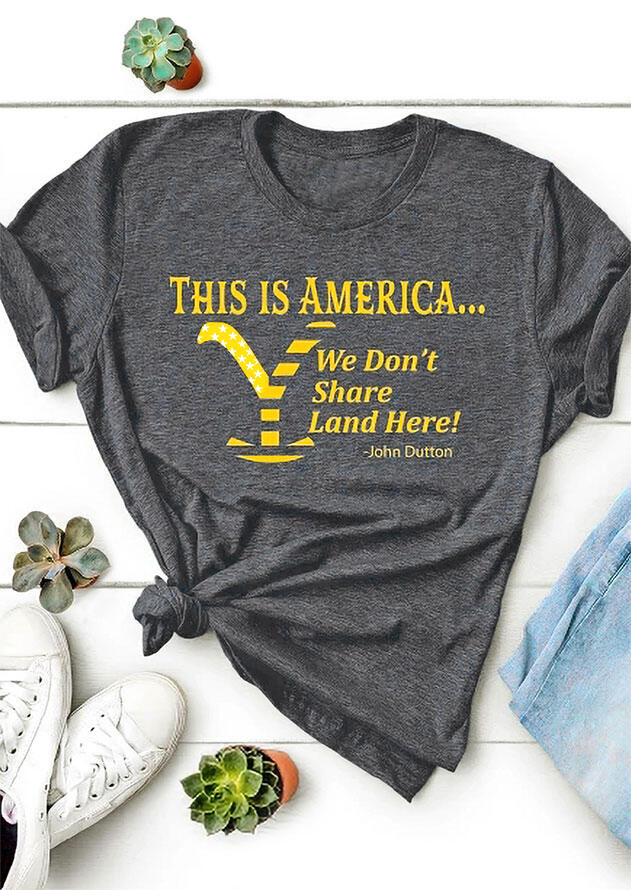 Tees T-shirts Presale - Yellowstone This Is America Star Striped T-Shirt Tee in Dark Grey. Size: S,M,,XL
Tees T-shirts Presale - Yellowstone This Is America Star Striped T-Shirt Tee in Dark Grey. Size: S,M,,XL