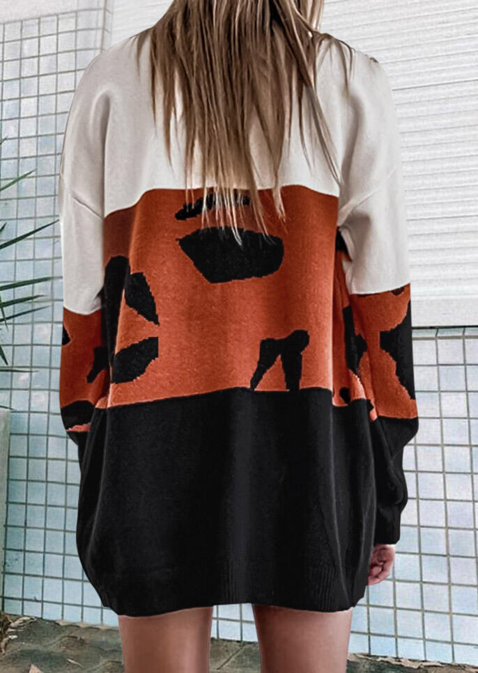 Cardigans Leopard Color Block Splicing Knitted Sweater Cardigan in Multicolor. Size
Cardigans Leopard Color Block Splicing Knitted Sweater Cardigan in Multicolor. Size