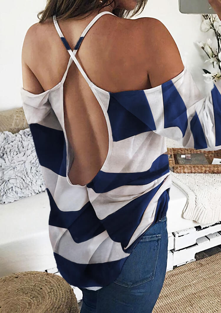 Blouses Presale - Striped Criss-Cross Open Back Blouse in Stripe. Size: S,M,,XL
Blouses Presale - Striped Criss-Cross Open Back Blouse in Stripe. Size: S,M,,XL