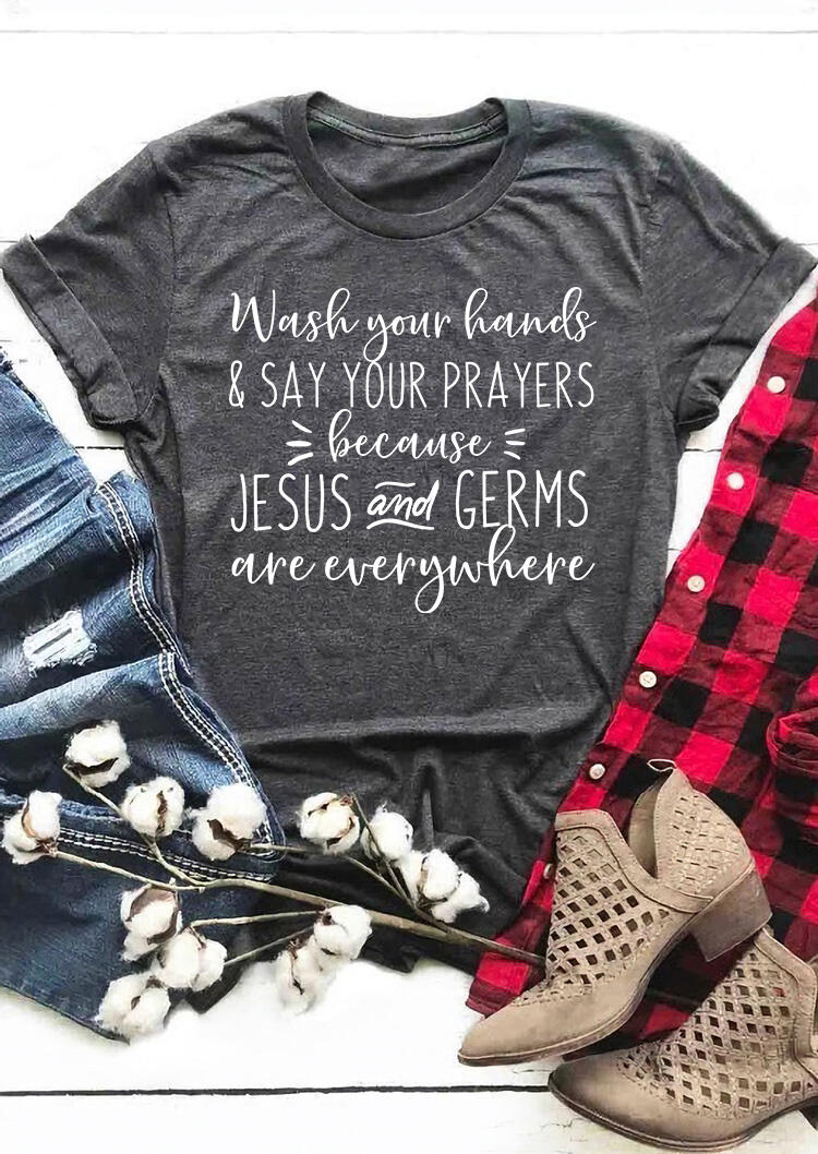 Tees T-shirts Presale - Wash Your Hands & Say Your Prayers Jesus T-Shirt Tee in Gray. Size: S,M,,XL
Tees T-shirts Presale - Wash Your Hands & Say Your Prayers Jesus T-Shirt Tee in Gray. Size: S,M,,XL