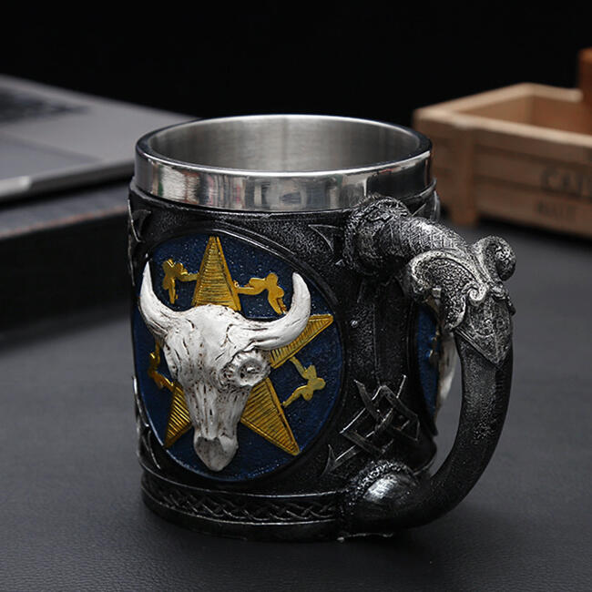 Home Decor Creative Collection Craft Star Steer Skull Beer Stein Cup in Multicolor. Size
Home Decor Creative Collection Craft Star Steer Skull Beer Stein Cup in Multicolor. Size