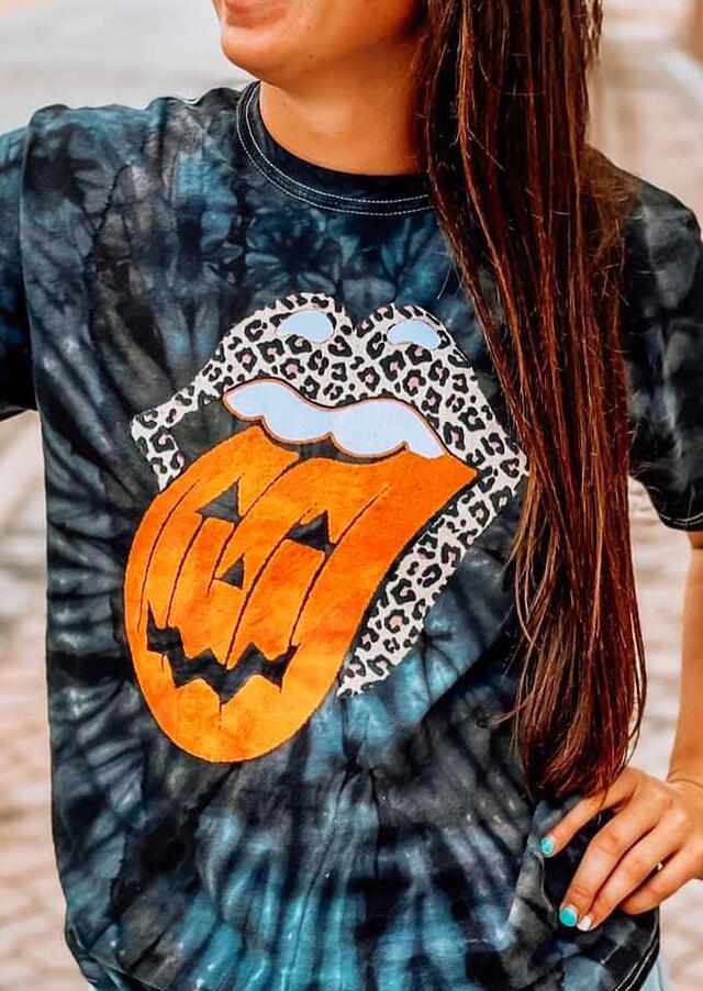 Halloween Pumpkin Face Leopard Rolling Stone Lips Tie Dye Blouse, Multicolor, 484551
Halloween Pumpkin Face Leopard Rolling Stone Lips Tie Dye Blouse, Multicolor, 484551