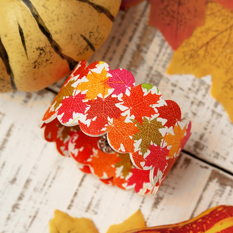 Thanksgiving Pumpkin Maple Leaf Button PU Leather Bracelet, Pattern1;pattern2, 485133
Thanksgiving Pumpkin Maple Leaf Button PU Leather Bracelet, Pattern1;pattern2, 485133