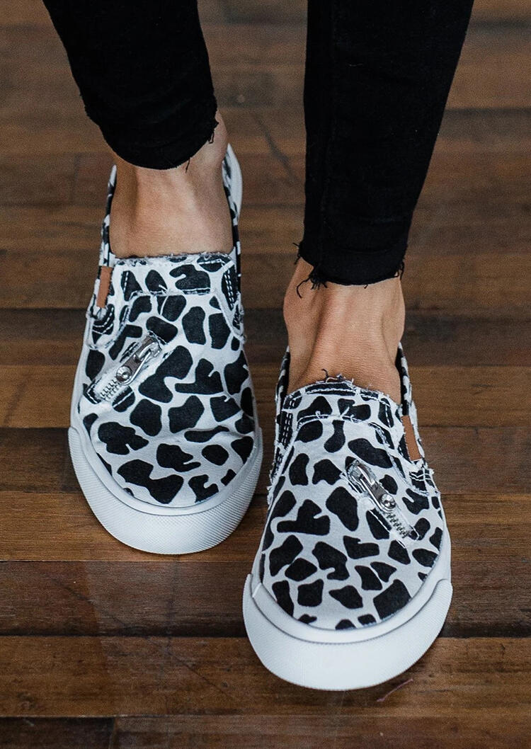 Sneakers Leopard Zipper Splicing Button Slip On Flat Sneakers in White. Size: ,38,39,40,41
Sneakers Leopard Zipper Splicing Button Slip On Flat Sneakers in White. Size: ,38,39,40,41
