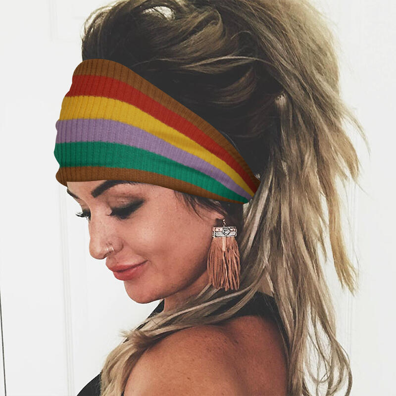 Hair Accessories Colorful Striped Twist Knitted Yoga Sports Wide Headband in Pattern2. Size
Hair Accessories Colorful Striped Twist Knitted Yoga Sports Wide Headband in Pattern2. Size