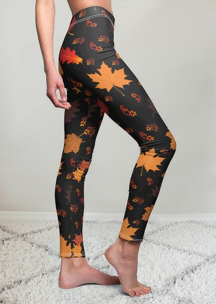 Thanksgiving Maple Leaf Elastic Waist Yoga Fitness Leggings, Multicolor, 486704
Thanksgiving Maple Leaf Elastic Waist Yoga Fitness Leggings, Multicolor, 486704