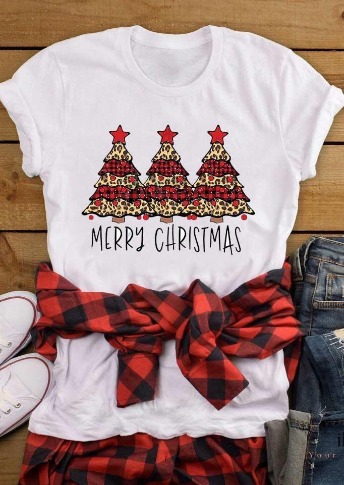 T-shirts Tees Merry Christmas Tree Leopard Plaid Star T-Shirt Tee in White. Size: ,M,L,XL
T-shirts Tees Merry Christmas Tree Leopard Plaid Star T-Shirt Tee in White. Size: ,M,L,XL