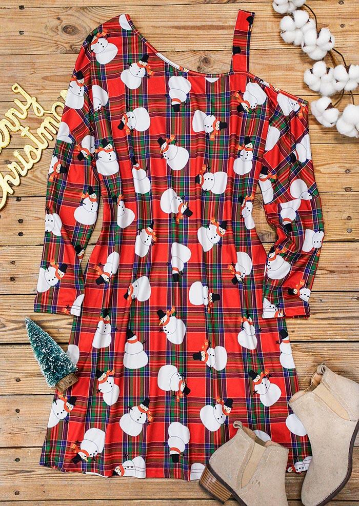 Casual Dresses Christmas Plaid Snowman One Sided Cold Shoulder Casual Dress in Plaid. Size
Casual Dresses Christmas Plaid Snowman One Sided Cold Shoulder Casual Dress in Plaid. Size