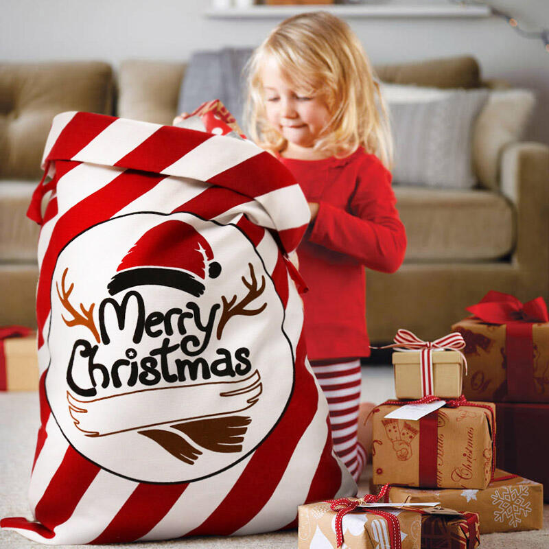 Christmas Decoration Merry Christmas Personalised Striped Canvas Santa Sack in Red. Size
Christmas Decoration Merry Christmas Personalised Striped Canvas Santa Sack in Red. Size