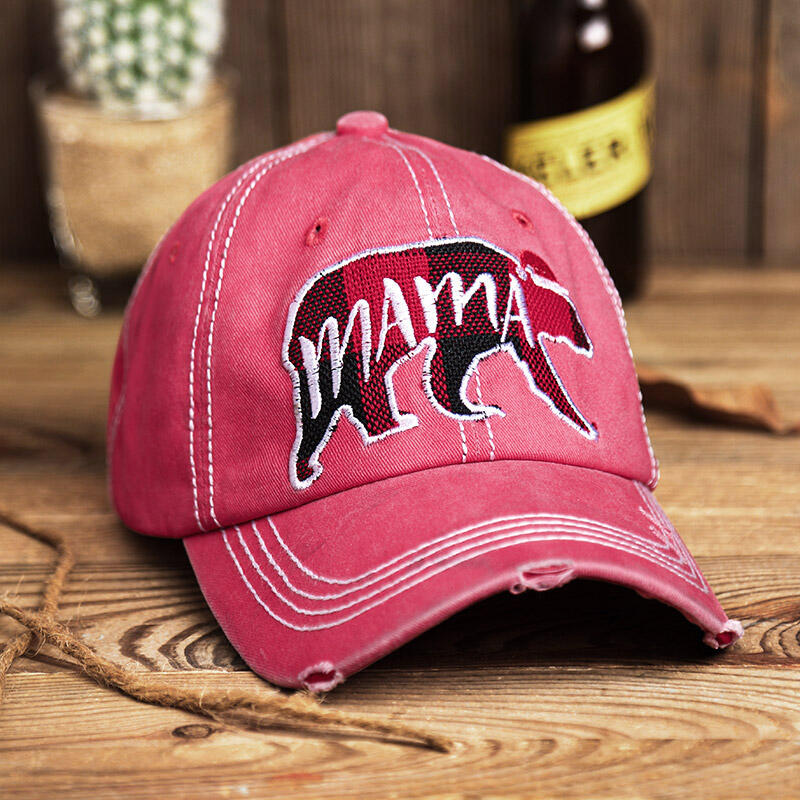 Christmas Buffalo Plaid Bear Mama Washed Distressed Twill Baseball Cap, Dark gray;rose red, 487189
Christmas Buffalo Plaid Bear Mama Washed Distressed Twill Baseball Cap, Dark gray;rose red, 487189