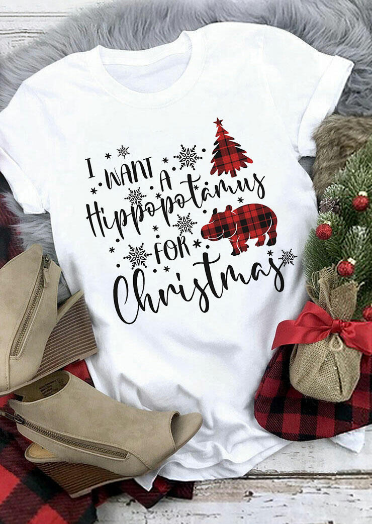 Tees T-shirts I Want A Plaid Hippopotamus For Christmas T-Shirt Tee in White. Size
Tees T-shirts I Want A Plaid Hippopotamus For Christmas T-Shirt Tee in White. Size