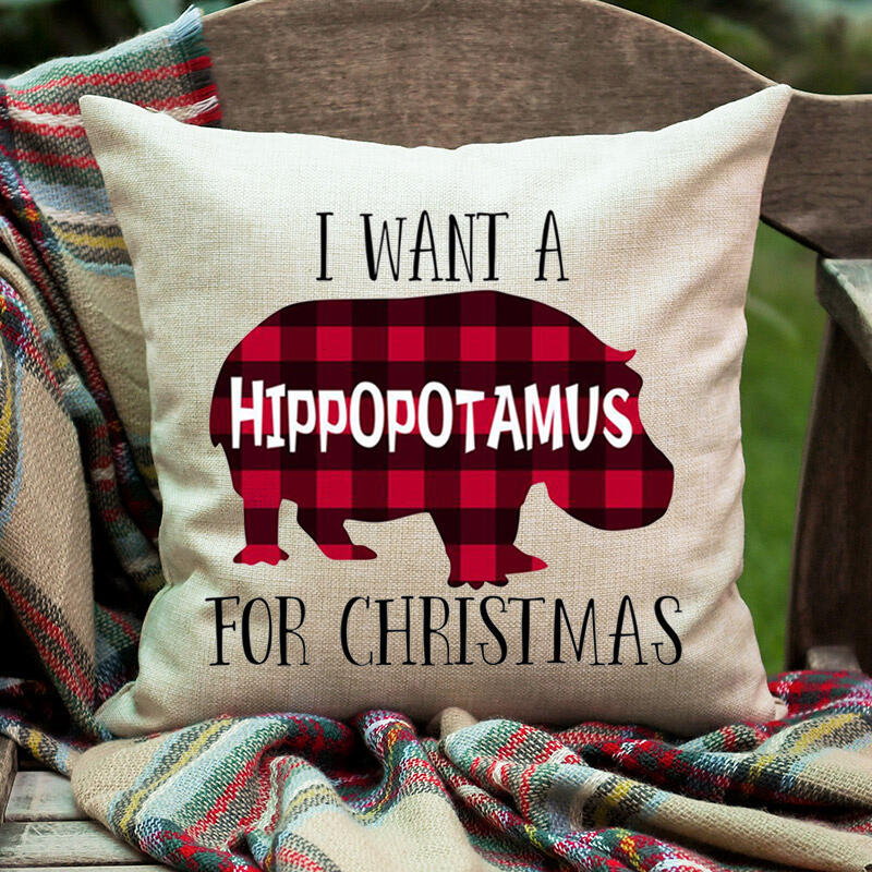 I Want A Plaid Hippopotamus For Christmas Pillowcase without Pillow, Beige, 487386
I Want A Plaid Hippopotamus For Christmas Pillowcase without Pillow, Beige, 487386