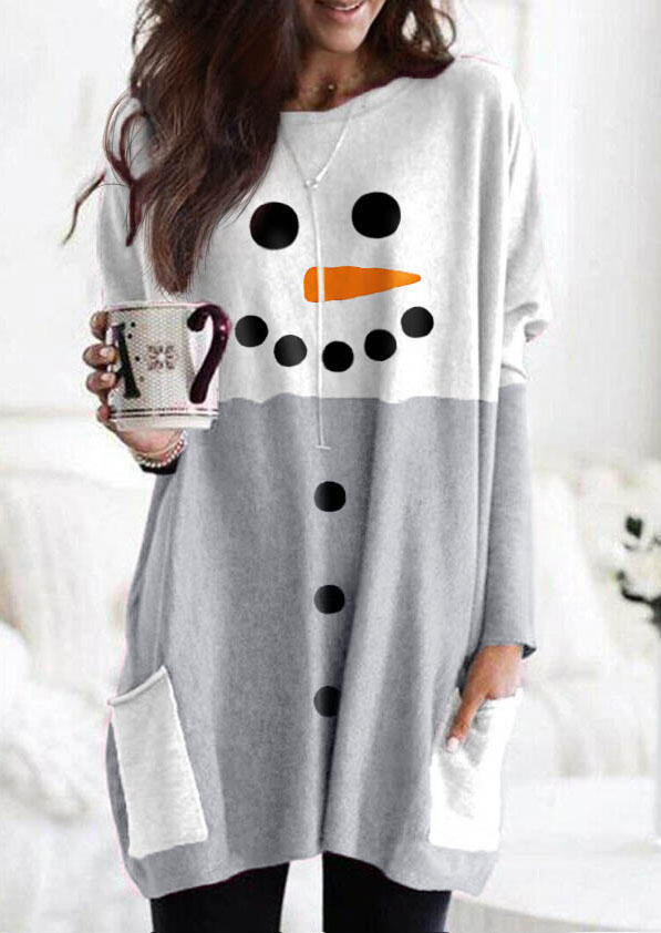 Mini Dresses Christmas Snowman Pocket Drop Shoulder Mini Dress in Light Grey. Size
Mini Dresses Christmas Snowman Pocket Drop Shoulder Mini Dress in Light Grey. Size
