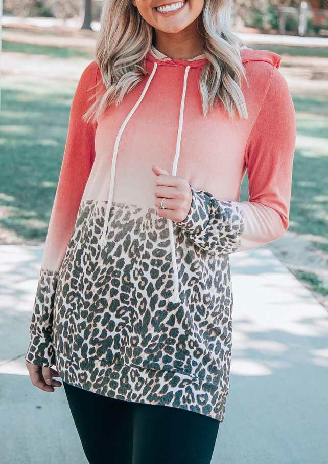 Hoodies Leopard Gradient Spicing Drawstring Pullover Hoodie in Multicolor. Size
Hoodies Leopard Gradient Spicing Drawstring Pullover Hoodie in Multicolor. Size