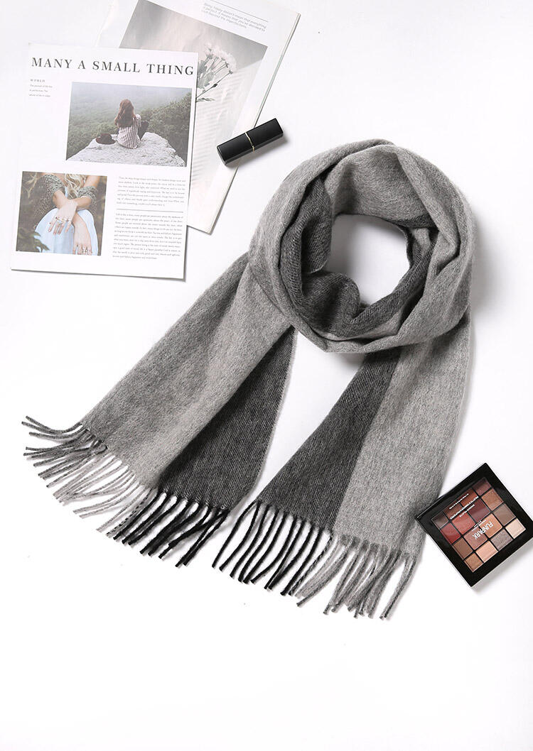 Feelily Unisex Christmas Gift Striped Tassel Lambswool Scarf, Gray, B101273
Feelily Unisex Christmas Gift Striped Tassel Lambswool Scarf, Gray, B101273