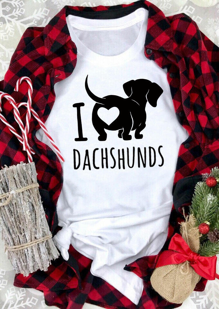 T-shirts Tees I Love Dachshunds Heart O-Neck T-Shirt Tee in White. Size: ,M,L,XL
T-shirts Tees I Love Dachshunds Heart O-Neck T-Shirt Tee in White. Size: ,M,L,XL