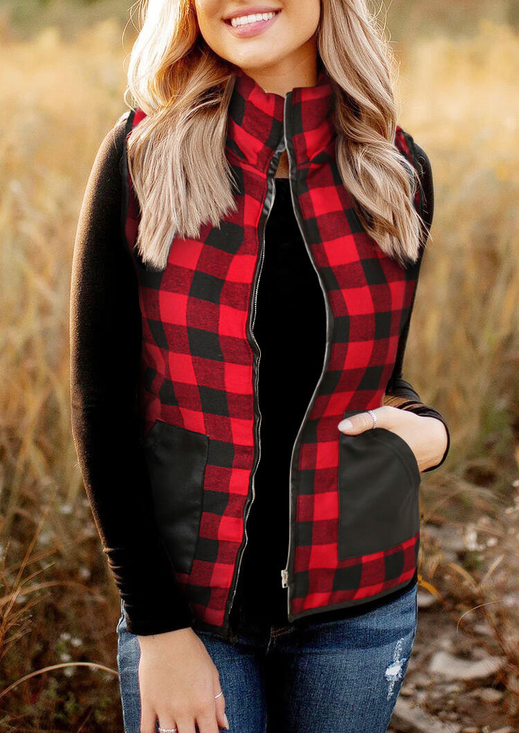 Coats Buffalo Plaid Splicing Pocket Zipper Hooded Vest Coat in Plaid. Size: ,M
Coats Buffalo Plaid Splicing Pocket Zipper Hooded Vest Coat in Plaid. Size: ,M