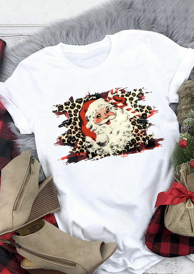 T-shirts Tees Christmas Santa Claus Leopard Buffalo Plaid T-Shirt Tee in White. Size: ,M
T-shirts Tees Christmas Santa Claus Leopard Buffalo Plaid T-Shirt Tee in White. Size: ,M