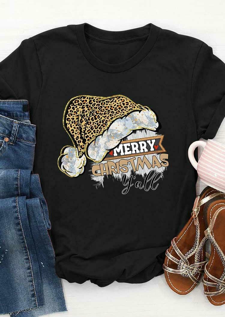 T-shirts Tees Merry Christmas Y'all Leopard Santa Hat T-Shirt Tee in Black. Size: ,M,L
T-shirts Tees Merry Christmas Y'all Leopard Santa Hat T-Shirt Tee in Black. Size: ,M,L