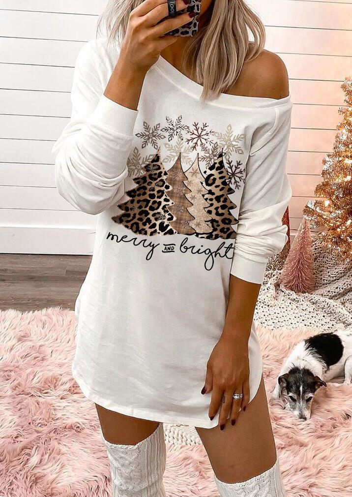 Mini Dresses Leopard Christmas Tree Snowflake Merry And Bright Mini Dress in White. Size: ,XL
Mini Dresses Leopard Christmas Tree Snowflake Merry And Bright Mini Dress in White. Size: ,XL