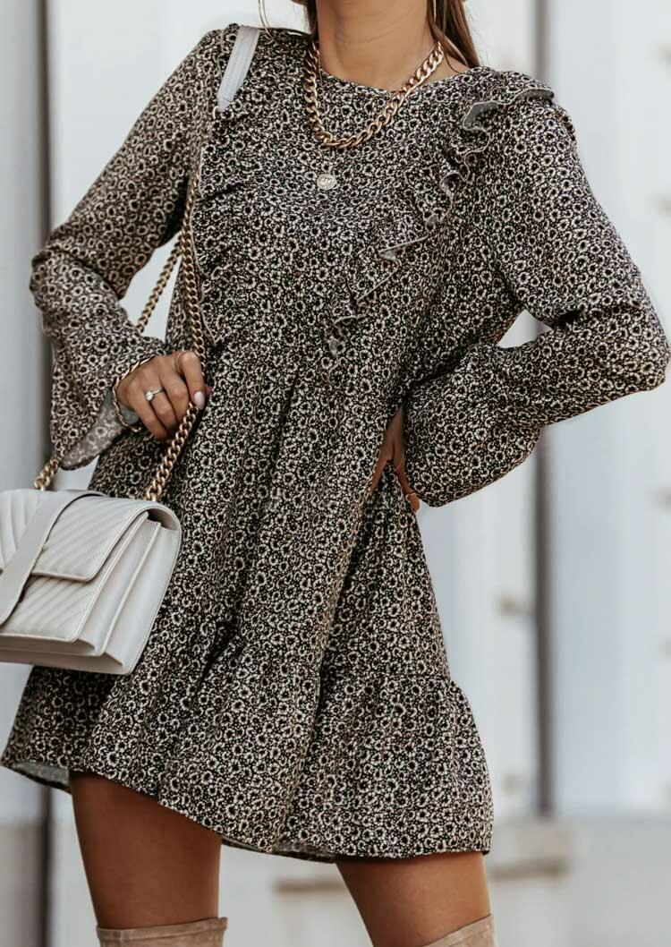 Mini Dresses Floral Ruffled Long Sleeve Mini Dress without Necklace in Multicolor. Size: S,M,,XL
Mini Dresses Floral Ruffled Long Sleeve Mini Dress without Necklace in Multicolor. Size: S,M,,XL