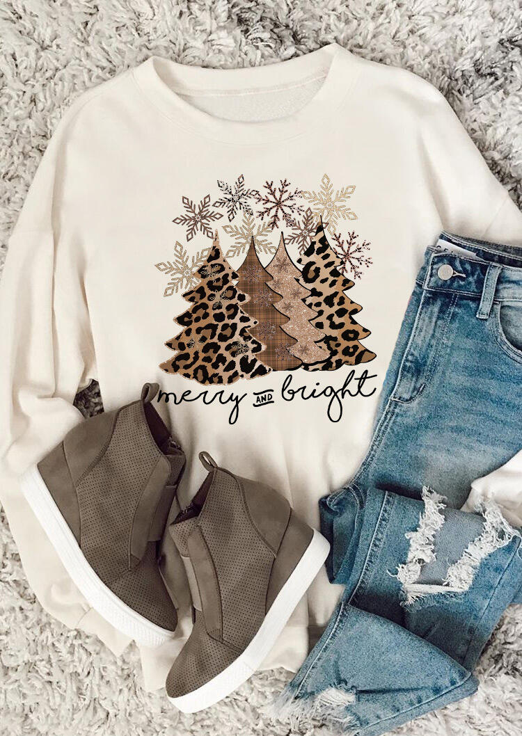Sweatshirts Leopard Christmas Tree Snowflake Merry And Bright Sweatshirt in Apricot. Size
Sweatshirts Leopard Christmas Tree Snowflake Merry And Bright Sweatshirt in Apricot. Size