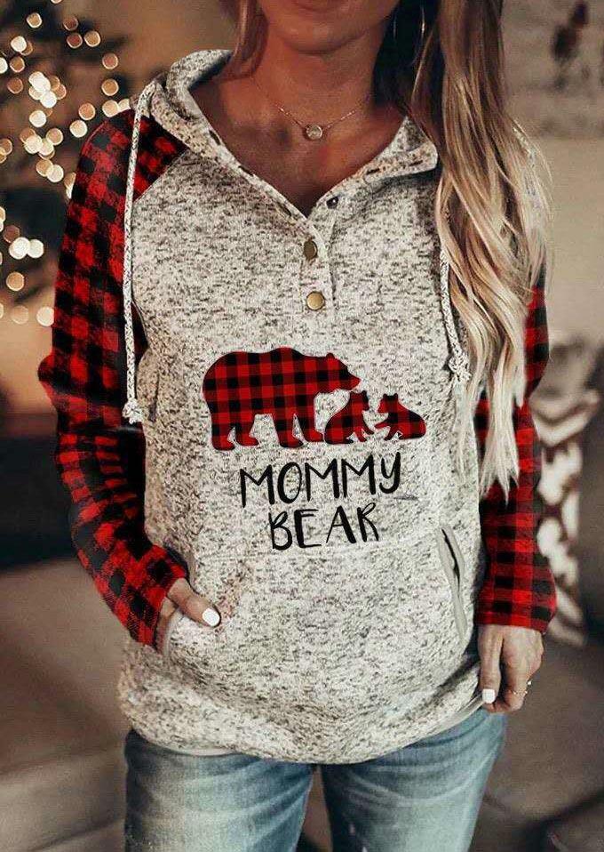 Hoodies Buffalo Plaid Mommy Bear Kangaroo Pocket Drawstring Hoodie in Plaid. Size
Hoodies Buffalo Plaid Mommy Bear Kangaroo Pocket Drawstring Hoodie in Plaid. Size