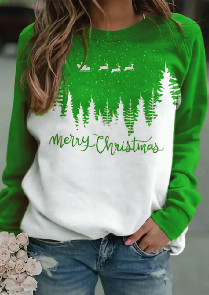 Sweatshirts Merry Christmas Reindeer Tree Pullover Sweatshirt in Green. Size
Sweatshirts Merry Christmas Reindeer Tree Pullover Sweatshirt in Green. Size