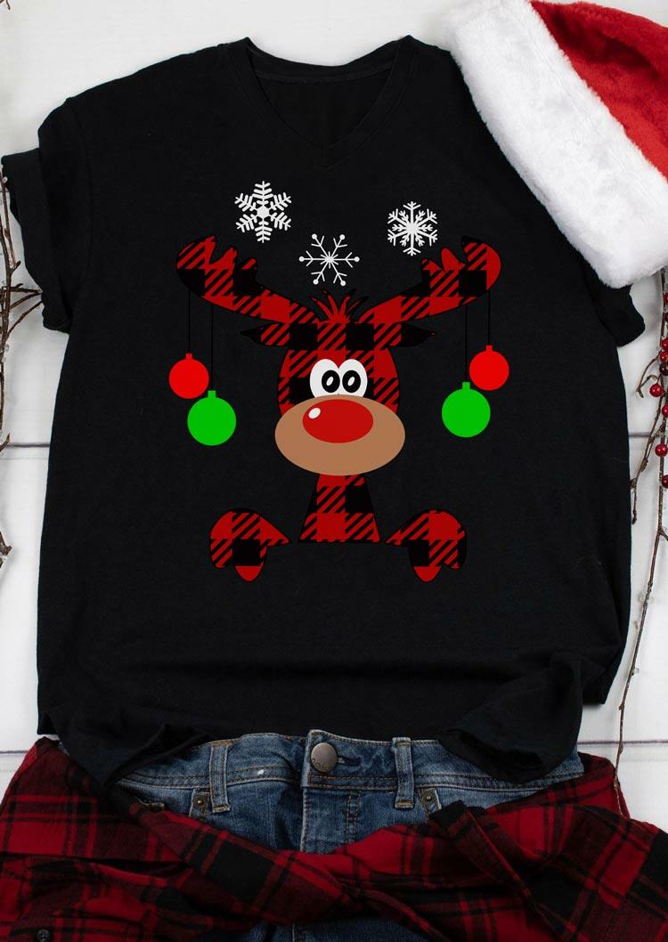 Tees T-shirts Christmas Plaid Reindeer Snowflake V-Neck T-Shirt Tee in Black. Size
Tees T-shirts Christmas Plaid Reindeer Snowflake V-Neck T-Shirt Tee in Black. Size