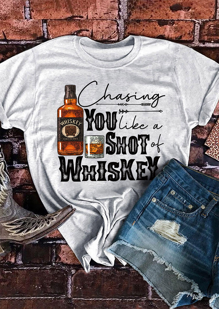 T-shirts Tees Chasing You Like A Shot Of Whiskey T-Shirt Tee in Light Grey. Size: ,L
T-shirts Tees Chasing You Like A Shot Of Whiskey T-Shirt Tee in Light Grey. Size: ,L