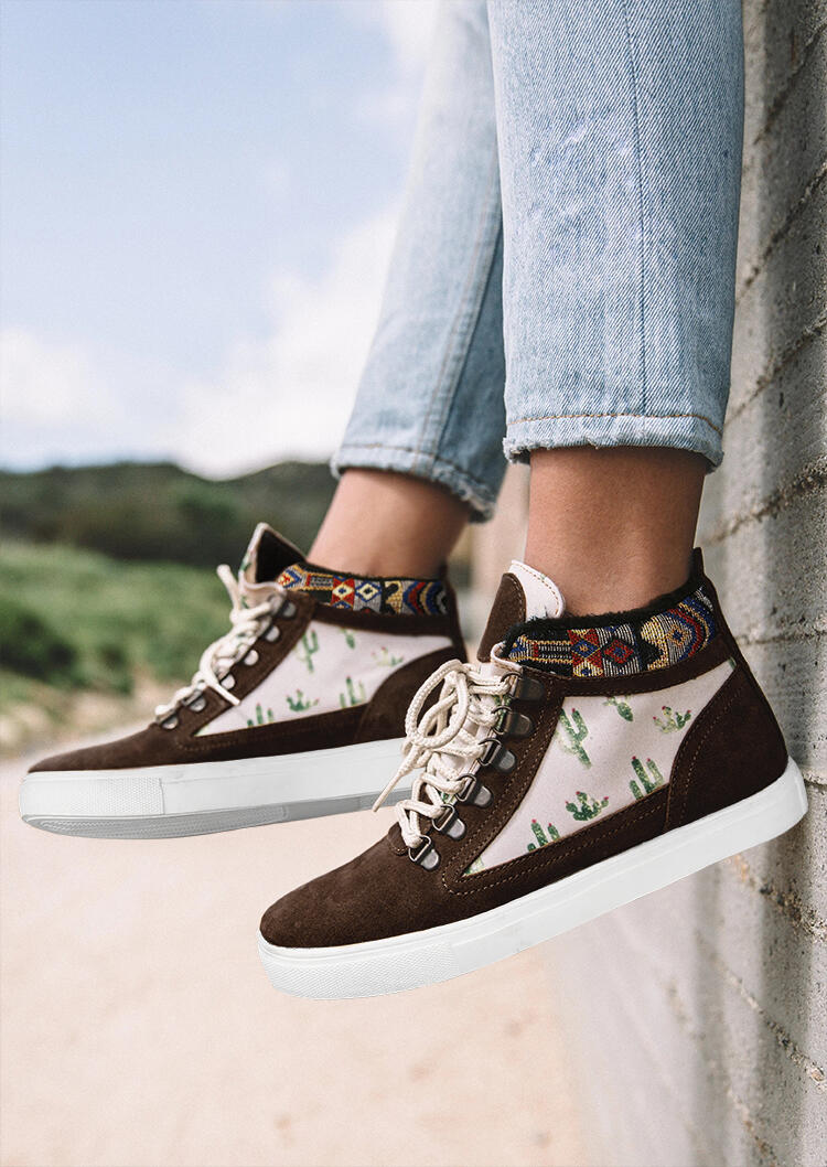 Sneakers Cactus Lace Up Ethnic Style Camping Flat Sneakers in Brown. Size: ,38,39,40,41
Sneakers Cactus Lace Up Ethnic Style Camping Flat Sneakers in Brown. Size: ,38,39,40,41