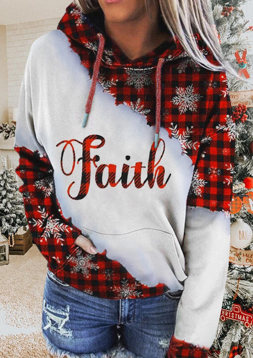 Christmas Faith Plaid Snowflake Kangaroo Pocket Drawstring Hoodie, Multicolor, 489288
Christmas Faith Plaid Snowflake Kangaroo Pocket Drawstring Hoodie, Multicolor, 489288