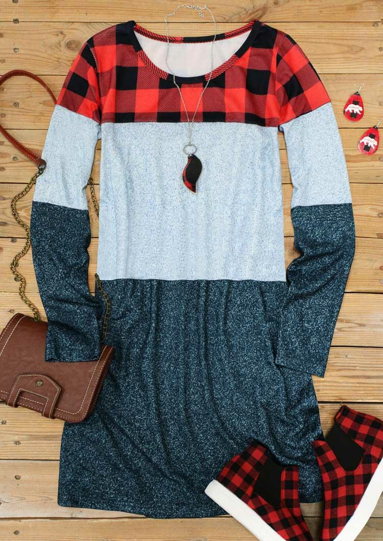 Mini Dresses Buffalo Plaid Splicing Color Block O-Neck Mini Dress in Multicolor. Size: ,M
Mini Dresses Buffalo Plaid Splicing Color Block O-Neck Mini Dress in Multicolor. Size: ,M