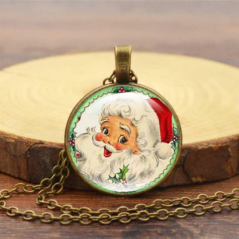 Necklaces Christmas Santa Claus Round Gemstone Pendant Necklace in Pattern2. Size
Necklaces Christmas Santa Claus Round Gemstone Pendant Necklace in Pattern2. Size