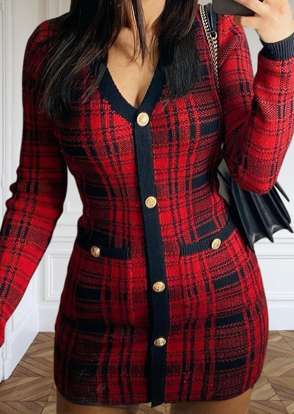 Mini Dresses Christmas Buffalo Plaid Button Fake Pocket Mini Dress in Red. Size: S,M,,XL
Mini Dresses Christmas Buffalo Plaid Button Fake Pocket Mini Dress in Red. Size: S,M,,XL
