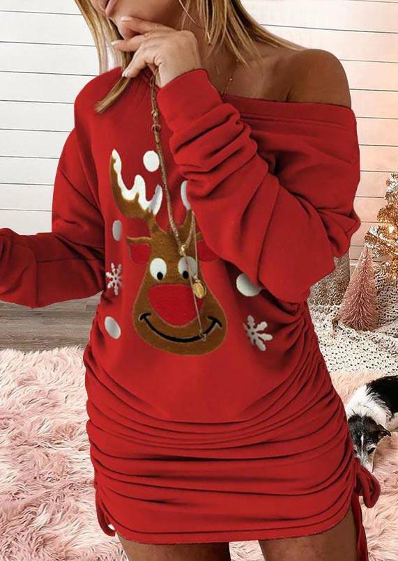 Bodycon Dresses Christmas Reindeer Ruched Tie Pullover Bodycon Dress in Red. Size: S,M,,XL
Bodycon Dresses Christmas Reindeer Ruched Tie Pullover Bodycon Dress in Red. Size: S,M,,XL