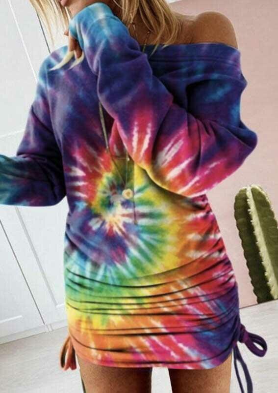 Bodycon Dresses Tie Dye Swirl Drawstring Long Sleeve Bodycon Dress in Multicolor. Size: ,XL
Bodycon Dresses Tie Dye Swirl Drawstring Long Sleeve Bodycon Dress in Multicolor. Size: ,XL