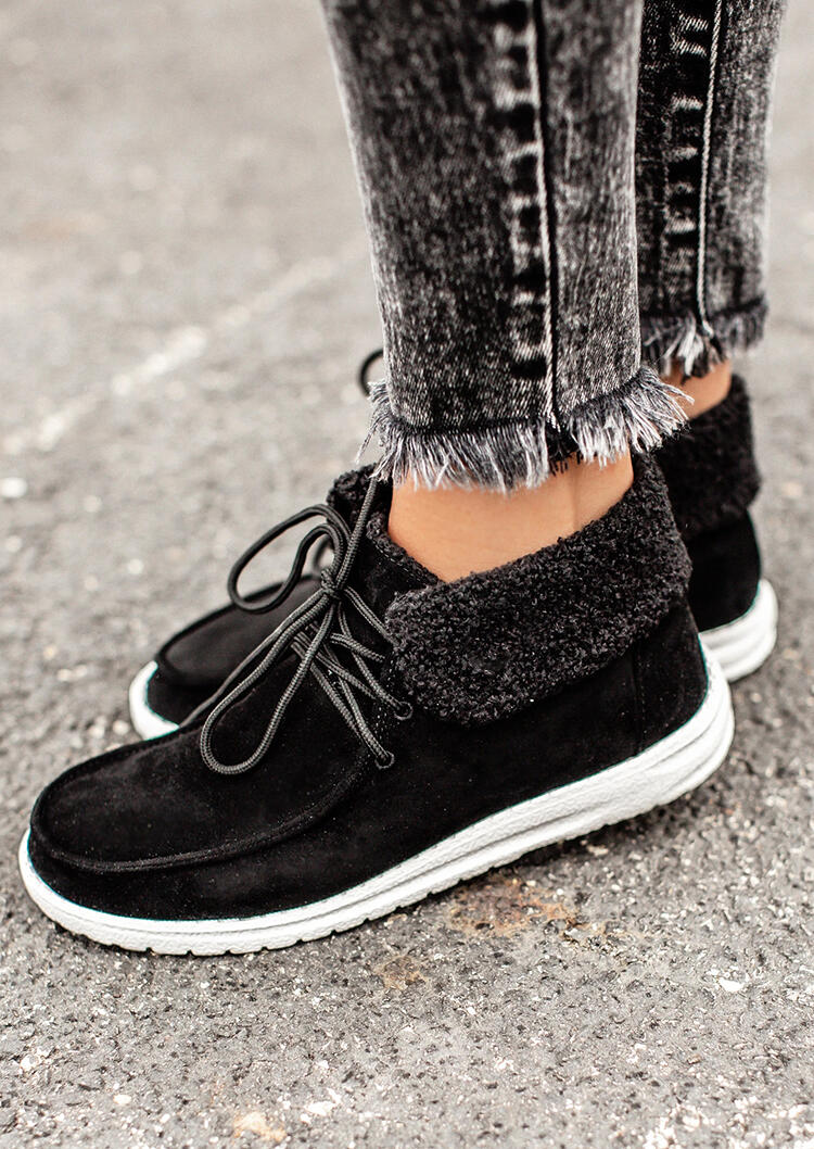 Sneakers Warm Plush Lace Up Round Toe Flat Sneakers in Black. Size: ,38,39,40,41
Sneakers Warm Plush Lace Up Round Toe Flat Sneakers in Black. Size: ,38,39,40,41