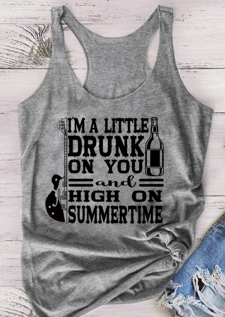 Tank Tops I'm A Little Drunk On You And High On Summertime Tank Top in Gray. Size
Tank Tops I'm A Little Drunk On You And High On Summertime Tank Top in Gray. Size
