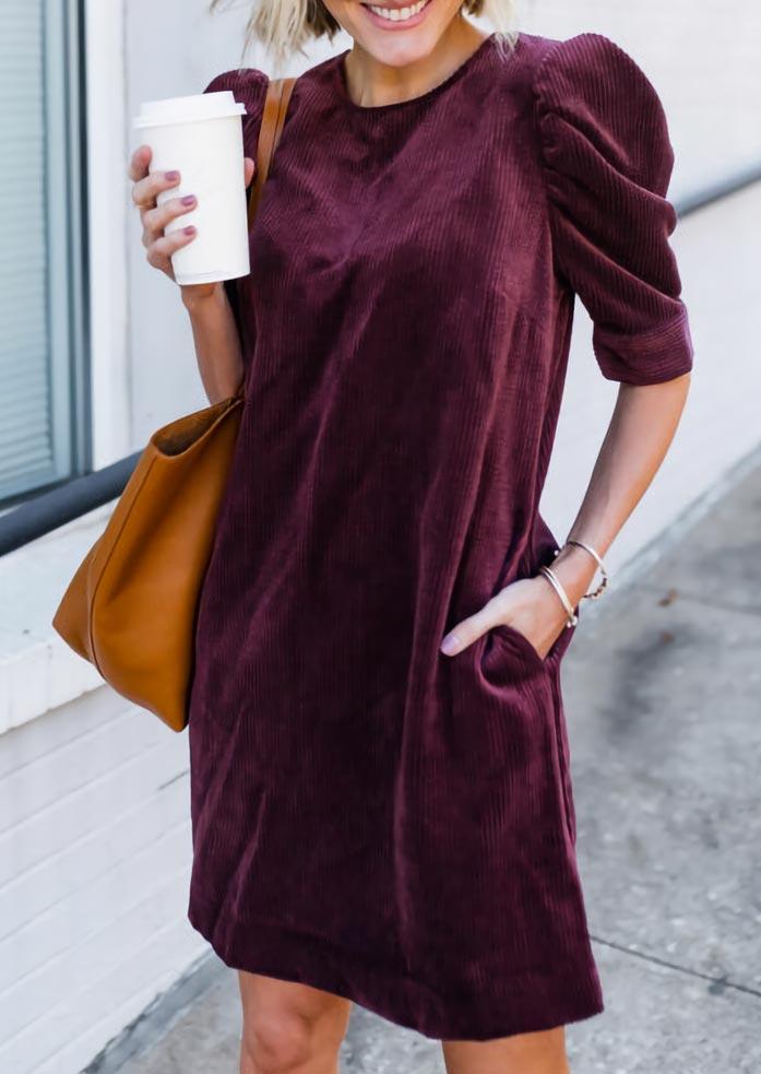 Mini Dresses Ruffled Pocket Puff Sleeve O-Neck Mini Dress in Plum. Size: ,M,L,XL
Mini Dresses Ruffled Pocket Puff Sleeve O-Neck Mini Dress in Plum. Size: ,M,L,XL