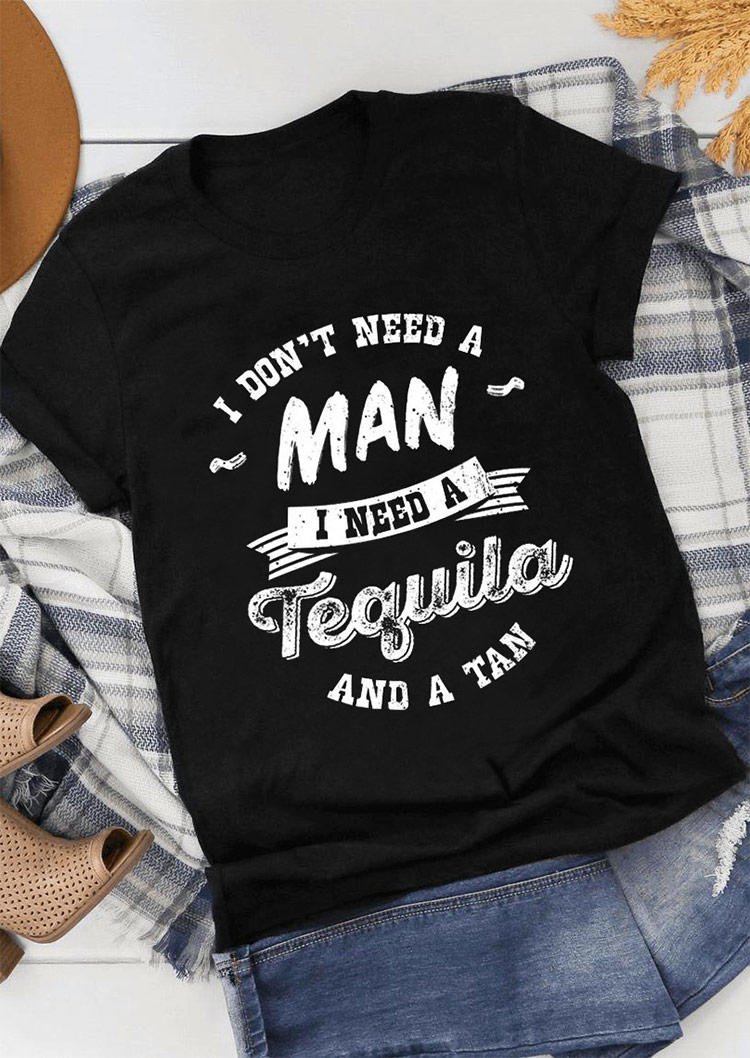 T-shirts Tees I Don't Need A Man I Need Tequila And A Tan T-Shirt Tee in Black. Size: ,L
T-shirts Tees I Don't Need A Man I Need Tequila And A Tan T-Shirt Tee in Black. Size: ,L