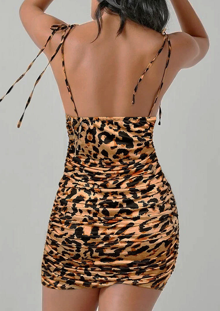 Bodycon Dresses Leopard Ruched Spaghetti Strap Tie Bodycon Dress in Multicolor. Size: L,,XL
Bodycon Dresses Leopard Ruched Spaghetti Strap Tie Bodycon Dress in Multicolor. Size: L,,XL