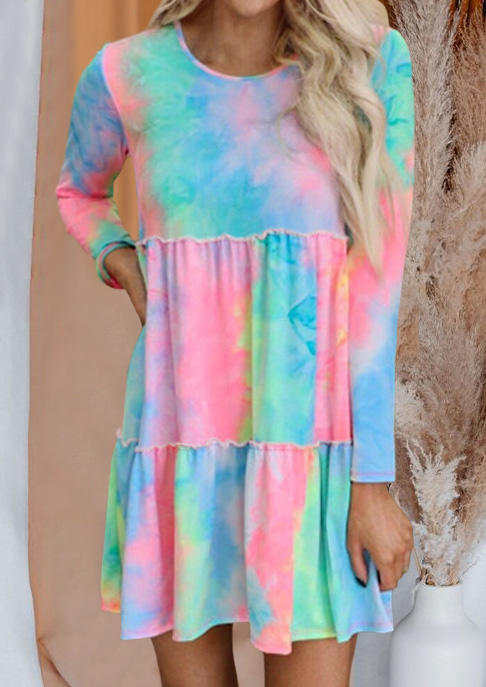 Mini Dresses Tie Dye Ruffled Long Sleeve O-Neck Mini Dress in Multicolor. Size: ,M
Mini Dresses Tie Dye Ruffled Long Sleeve O-Neck Mini Dress in Multicolor. Size: ,M