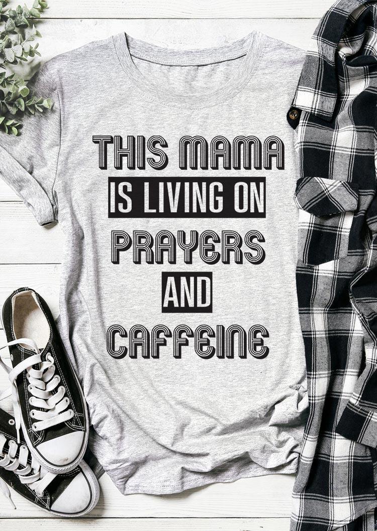 T-shirts Tees This Mama Is Living On Prayers And Caffeine T-Shirt Tee in Light Grey. Size: ,XL
T-shirts Tees This Mama Is Living On Prayers And Caffeine T-Shirt Tee in Light Grey. Size: ,XL