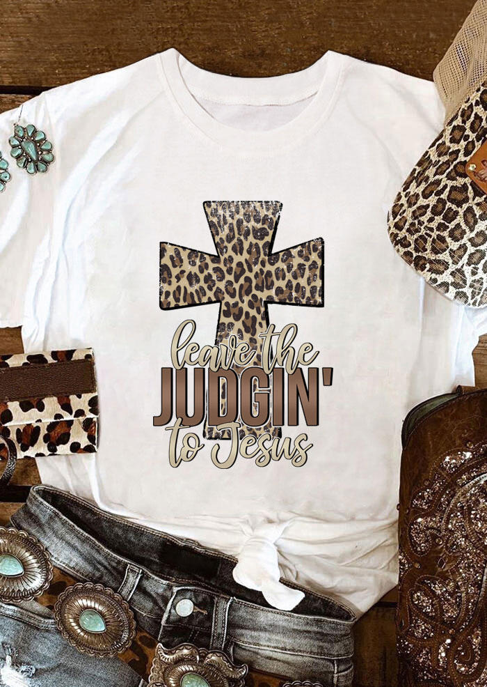 T-shirts Tees Leopard Cross Leave The Judgin' To Jesus T-Shirt Tee in White. Size
T-shirts Tees Leopard Cross Leave The Judgin' To Jesus T-Shirt Tee in White. Size