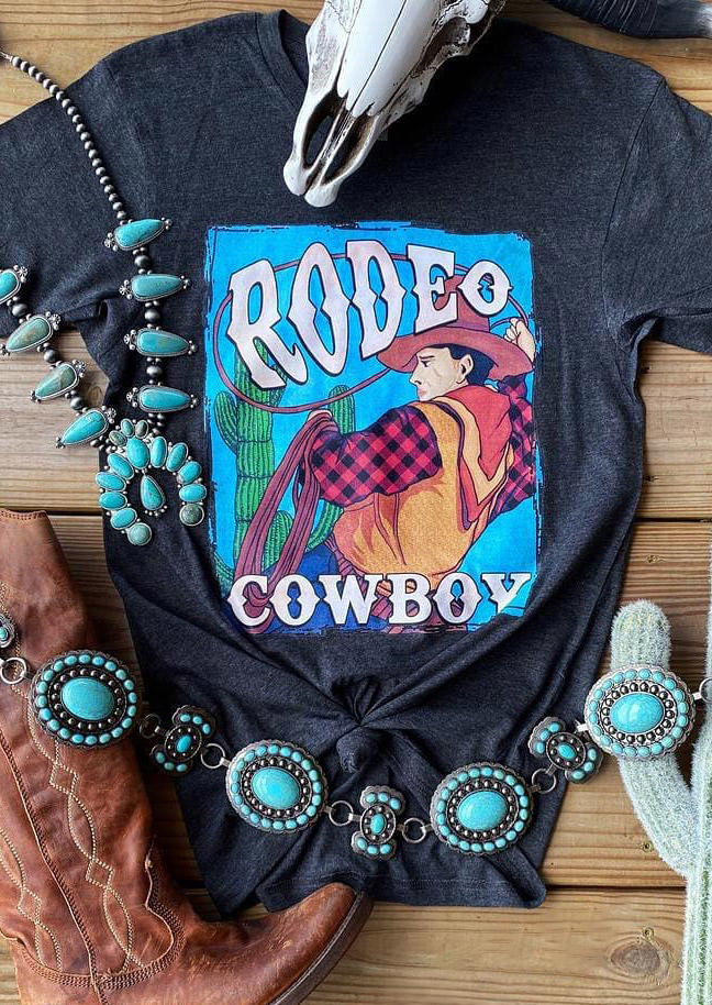 T-shirts Tees Rodeo Cowboy Cactus O-Neck T-Shirt Tee in Dark Grey. Size: ,XL,2XL,3XL
T-shirts Tees Rodeo Cowboy Cactus O-Neck T-Shirt Tee in Dark Grey. Size: ,XL,2XL,3XL