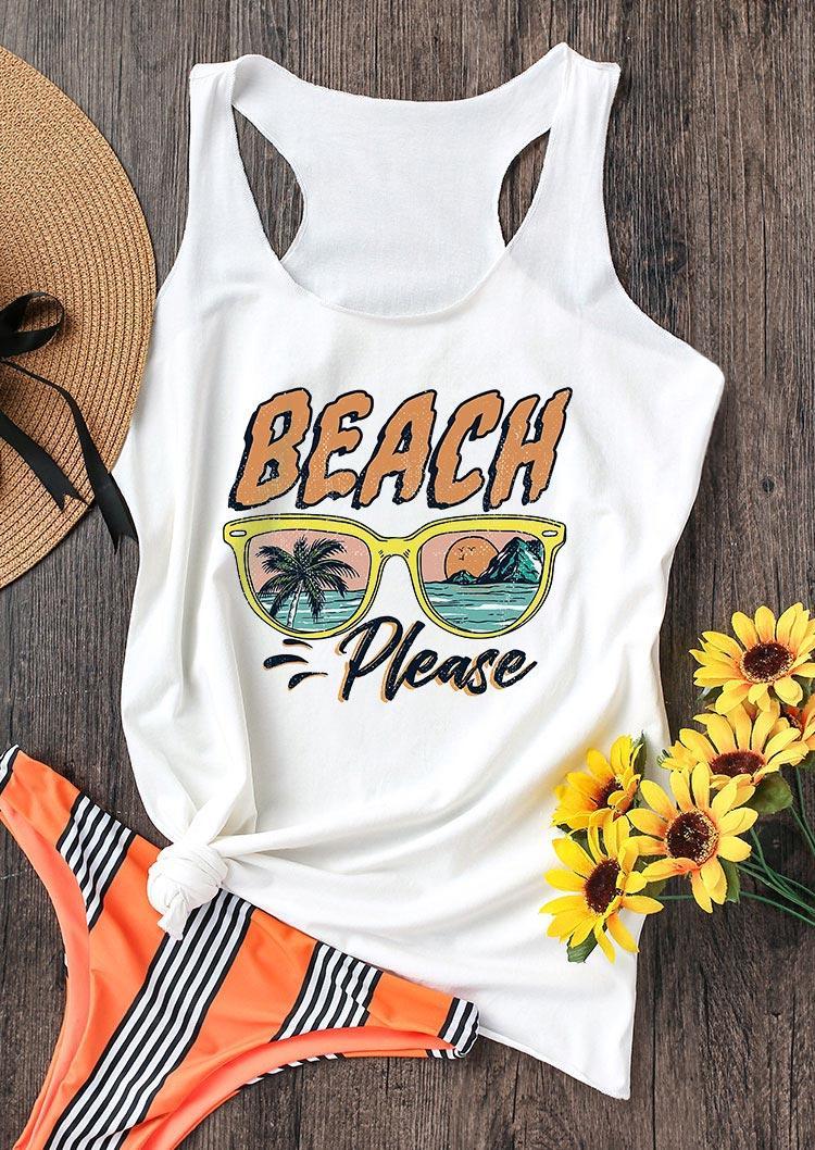Tank Tops Beach Please Glasses Coconut Tree Racerback Tank Top in White. Size: ,L,XL
Tank Tops Beach Please Glasses Coconut Tree Racerback Tank Top in White. Size: ,L,XL