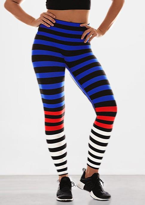 Activewear Colorful Striped Elastic Waist Yoga Sports Fitness Leggings in Stripe. Size: ,M,L,XL
Activewear Colorful Striped Elastic Waist Yoga Sports Fitness Leggings in Stripe. Size: ,M,L,XL